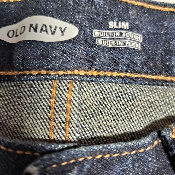 Old Navy Mens Dark Wash 5-Pocket Slim Fit Denim Blue Jeans 28x30 - Picture 6 of 8